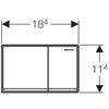 Geberit Omega60 kétmennyiséges öblítésű működtető nyomólap, fehér üveg
