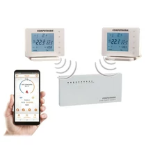 COMPUTHERM E800RF multizónás Wi-Fi termosztát 2db vezeték nélküli érintőgombos vezérlőkkel