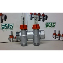 FAR Áramlásmérős Osztó gyűjtő 2 körös, 1"-3/4"