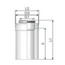 Viessmann PPs/Alu cső 60/100mm, hossz 1000mm