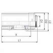 Tricox PPs/Alu ellenőrző egyenes idom 110/160mm