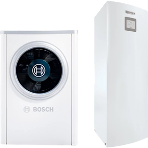 Bosch Compress 6000 AW-7+AWM S 5-9 Levegő-víz hőszivattyú 7 kW,  elektromos kiegészítő fűtéssel, solár