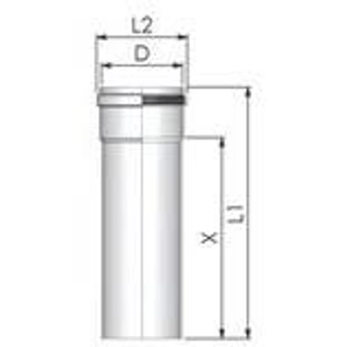 Tricox PPs cső 60mm, hossz 1000 mm