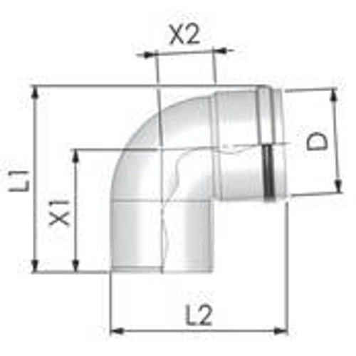 Tricox PPs könyök 60mm, 87°