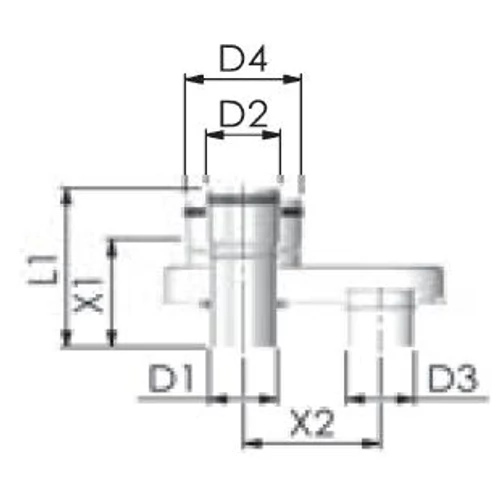 Tricox PPs/Alu osztó adapter 80/125 - 2x80