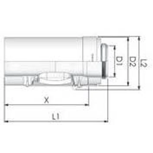 Tricox PPs/Alu ellenőrző egyenes idom 110/160mm