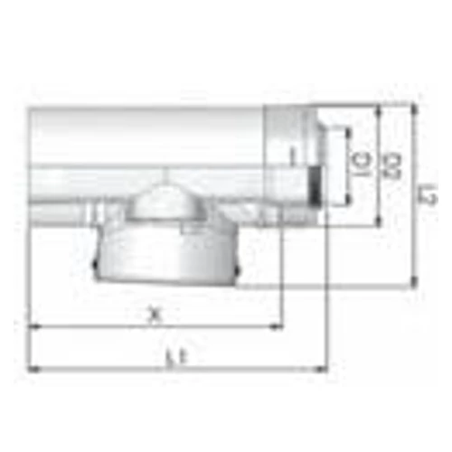 Tricox PPs/Alu ellenőrző egyenes idom 80/125 mm