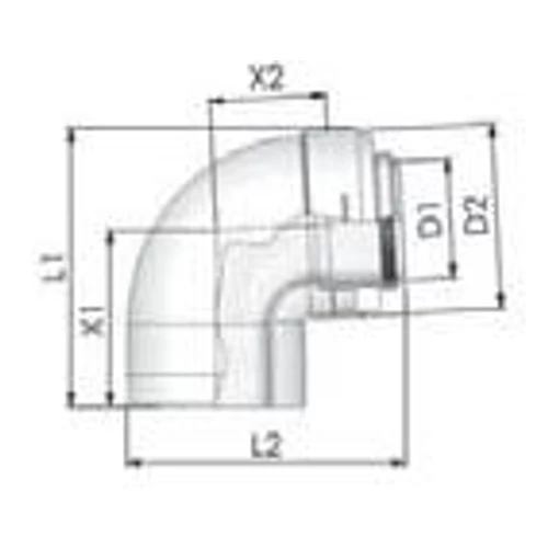 Tricox PPs/Alu könyök 110/160mm, 87°