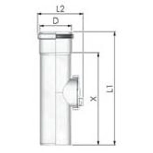 Tricox PPs ellenőrző egyenes idom 200 mm