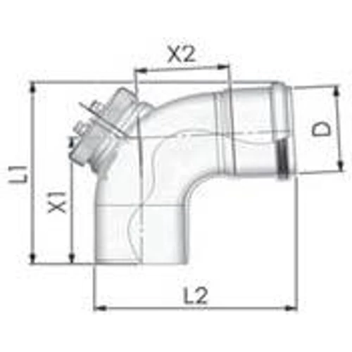 Tricox PPs ellenőrző könyök 87° 110mm