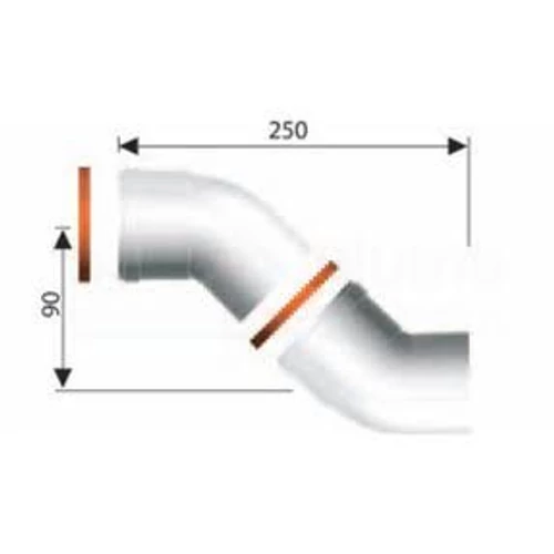 Ariston 45°-os könyökidom, pp Ø80 mm